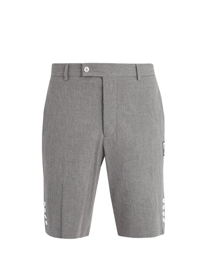 Moncler Gamme Bleu Slim-leg Cotton-seersucker Shorts