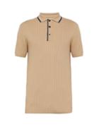 Matchesfashion.com King & Tuckfield - Textured Merino Knit Polo Shirt - Mens - Brown