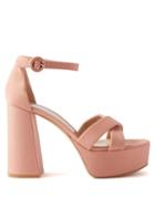 Gianvito Rossi - Sheridan Satin Platform Sandals - Womens - Light Pink