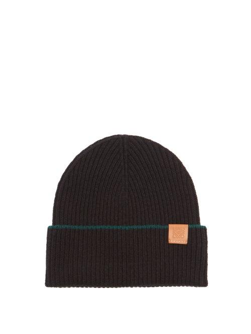 Matchesfashion.com Loewe - Anagram-patch Wool Beanie Hat - Womens - Black