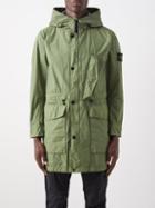 Stone Island - Logo-patch Canvas Hooded Parka - Mens - Green