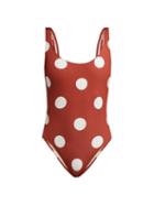 Matchesfashion.com Solid & Striped - The Anne Marie Polka Dot Swimsuit - Womens - Red Multi