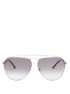 Matchesfashion.com Tom Ford Eyewear - Lasered Logo Aviator Metal Sunglasses - Mens - Silver