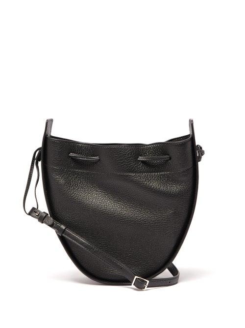 Matchesfashion.com The Row - Drawstring Grained Leather Cross Body Bag - Womens - Black