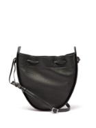 Matchesfashion.com The Row - Drawstring Grained Leather Cross Body Bag - Womens - Black
