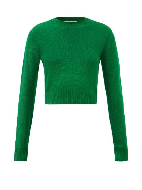 Jil Sander - Logo-embroidered Wool Sweater - Womens - Green