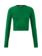 Jil Sander - Logo-embroidered Wool Sweater - Womens - Green