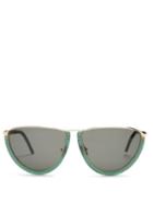 Matchesfashion.com Prism - Cape Town Acetate And Metal Sunglasses - Womens - Dark Green