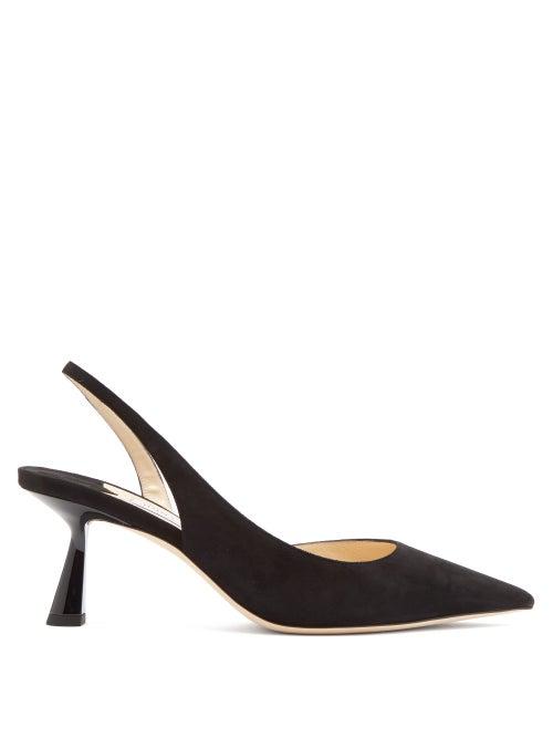 Matchesfashion.com Jimmy Choo - Fetto 65 Suede Slingback Pumps - Womens - Black