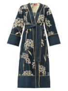 Matchesfashion.com F.r.s - For Restless Sleepers - Nomos Floral Jacquard Chenille Evening Coat - Womens - Navy Multi