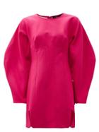 Matchesfashion.com Ellery - Whitney Boned Twill Mini Dress - Womens - Fuchsia