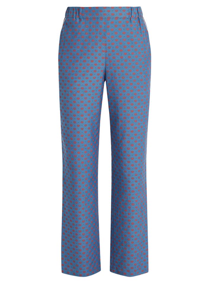 Muveil Lip-print Straight-leg Trousers