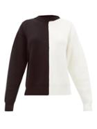 Matchesfashion.com Vaara - Eliza Two Tone Ribbed Wool Sweater - Womens - Black White