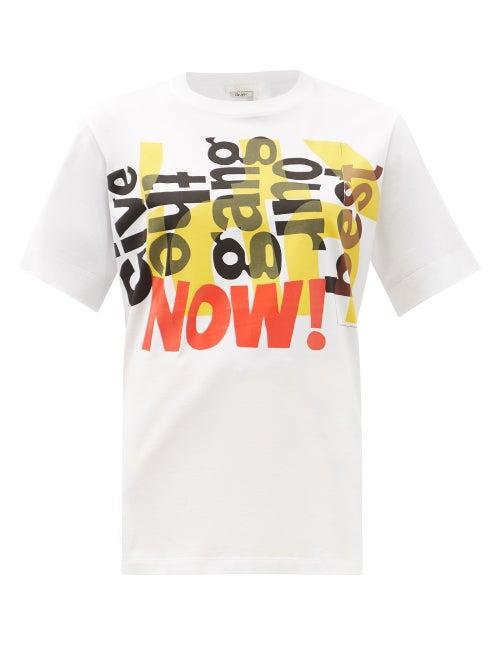 Matchesfashion.com Chlo - Text-print Cotton-jersey T-shirt - Womens - White Print