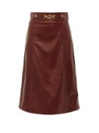 Matchesfashion.com Gucci - French Plong Leather A Line Skirt - Womens - Burgundy