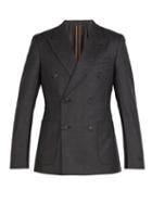 Matchesfashion.com Prada - Double Breasted Wool Suit Jacket - Mens - Dark Grey