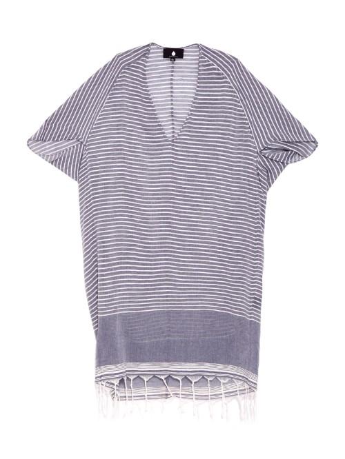 Su Tipam V-neck Tasseled Striped Kaftan