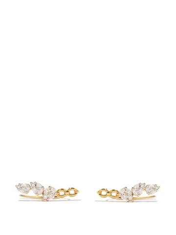 Ladies Fine Jewellery Nadine Aysoy - Catena Illusion Diamond & 18kt Gold Ear Cuffs - Womens - Yellow Gold