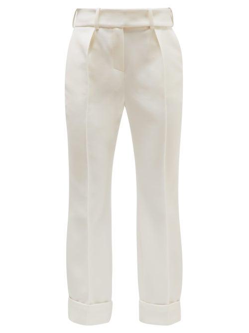 Matchesfashion.com Alexandre Vauthier - Straight Leg Crepe Trousers - Womens - White