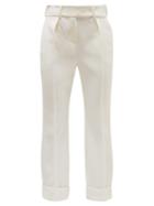 Matchesfashion.com Alexandre Vauthier - Straight Leg Crepe Trousers - Womens - White