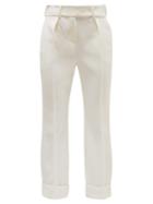 Matchesfashion.com Alexandre Vauthier - Straight Leg Crepe Trousers - Womens - White