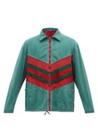 Matchesfashion.com Gucci - Web-striped Denim Jacket - Mens - Green Multi