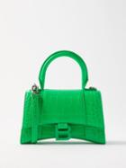 Balenciaga - Hourglass Xs Croc-effect Leather Cross-body Bag - Womens - Green
