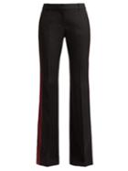 Alexander Mcqueen Striped Crepe Bootcut Trousers