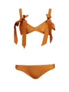 Matchesfashion.com Zimmermann - Veneto Bow Embellished Bikini - Womens - Brown