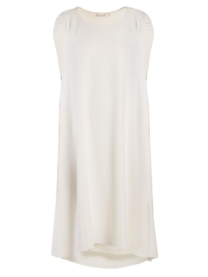 The Row Dada Ruched-shoulder Cady Dress
