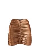 Matchesfashion.com Lisa Marie Fernandez - Metallic Ruched Mini Skirt - Womens - Bronze