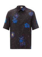 Matchesfashion.com Saint Laurent - Floral-print Silk Crepe-de-chine Shirt - Mens - Black