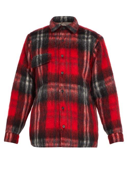 Matchesfashion.com Bless - Woodhacker Checked Wool Blend Shirt - Mens - Red