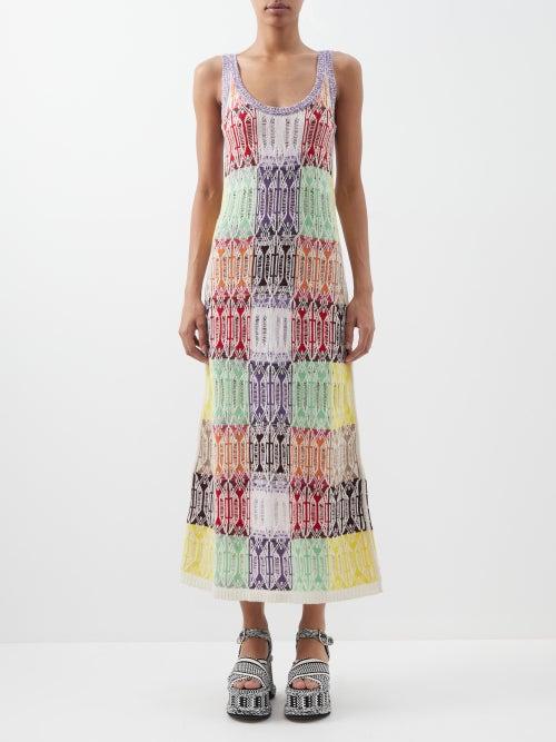 Chlo - Jacquard-knit Recycled Cashmere Maxi Dress - Womens - Multi
