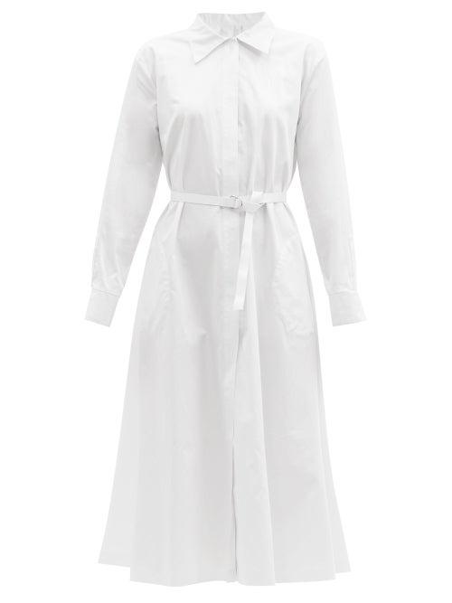 Matchesfashion.com Norma Kamali - Boyfriend Cotton-poplin Midi Shirt Dress - Womens - White