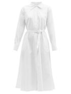 Matchesfashion.com Norma Kamali - Boyfriend Cotton-poplin Midi Shirt Dress - Womens - White