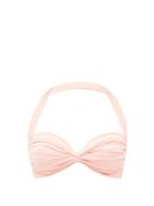 Matchesfashion.com Norma Kamali - Bill Ruched Halterneck Bikini Top - Womens - Pink