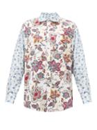 Matchesfashion.com Marine Serre - Oversized Floral-print Upcycled-cotton Shirt - Mens - White Multi