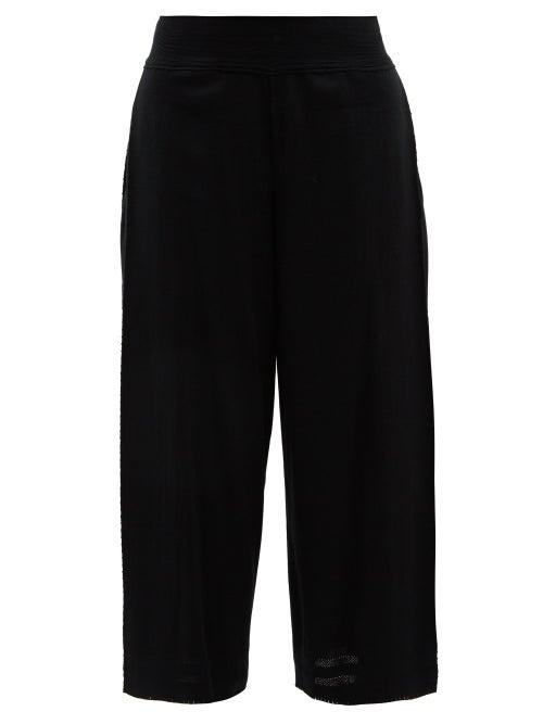 Matchesfashion.com Issey Miyake - Wide Leg Cotton Blend Culottes - Womens - Black