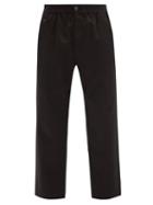 Matchesfashion.com Gucci - Logo-jacquard Waistband Cotton-twill Trousers - Mens - Black