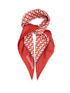 Matchesfashion.com Valentino - Logo Print Silk Scarf - Womens - Red