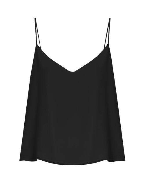 Matchesfashion.com Raey - Deep V Neck Silk Cami Top - Womens - Black