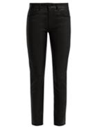Matchesfashion.com Saint Laurent - Black Leather Trousers - Womens - Black