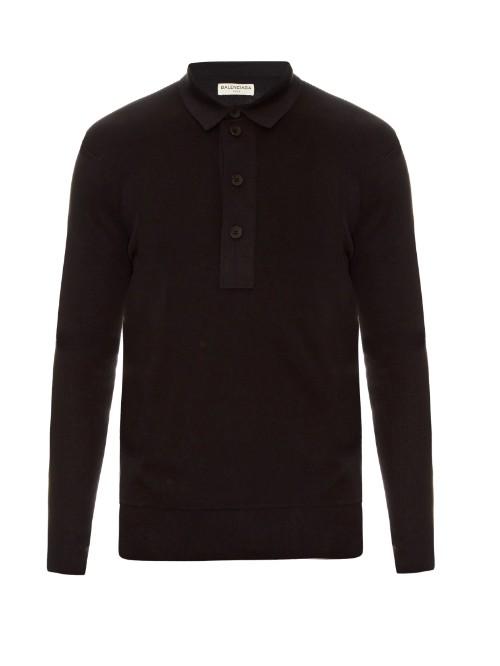 Balenciaga Layered Cotton-knit Polo Shirt