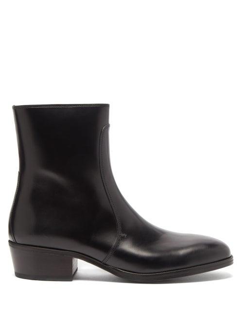 Matchesfashion.com Lemaire - Zipped Leather Boots - Mens - Black