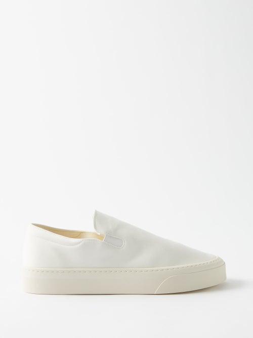 The Row - Marie H Cotton-canvas Trainers - Womens - Cream