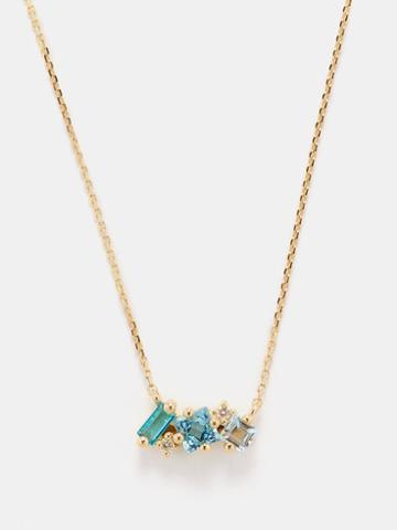 Suzanne Kalan - Nadima Diamond, Topaz & 14k Gold Necklace - Womens - Blue Multi
