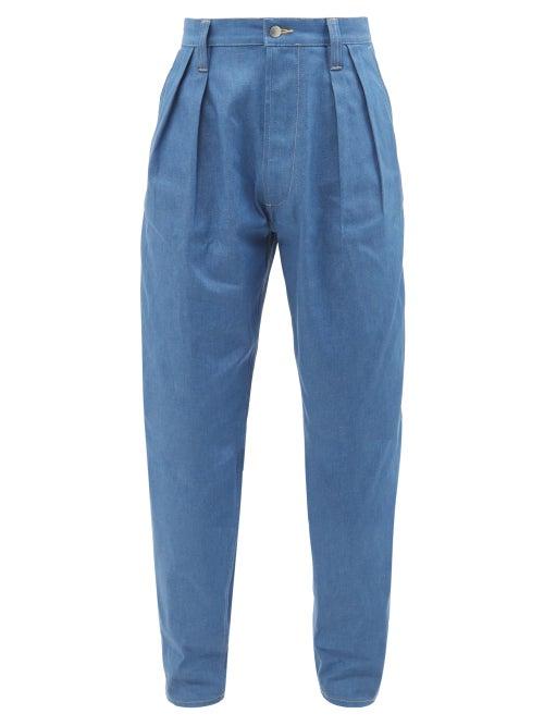 E. Tautz - Pleated Denim Jeans - Mens - Blue