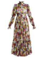 Dolce & Gabbana Primrose-print Silk-chiffon Maxi Dress