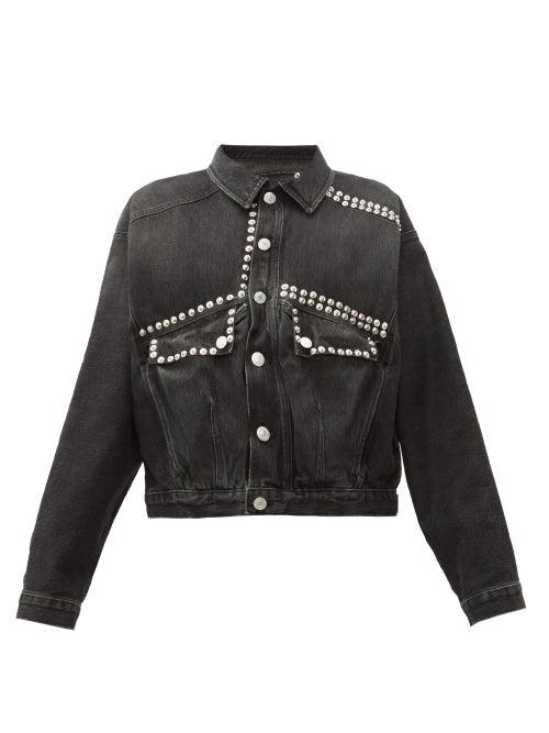Matchesfashion.com Martine Rose - Studded Cotton Denim Jacket - Womens - Black